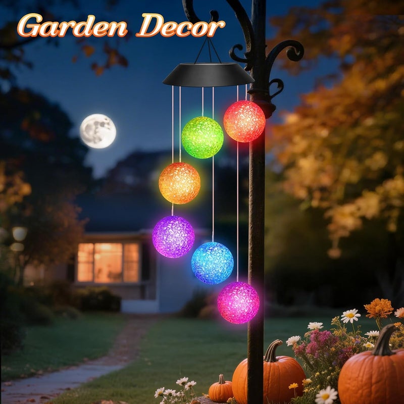 Winzwon Birthday Gifts for Women Grandma Wife Sister, Solar Lights Outdoor Wind Chimes for Outside Garden Yard Patio Porch Decor Hanging Ball Decorations, Christmas Mothers Day Mom Gift for Her - Image 4
